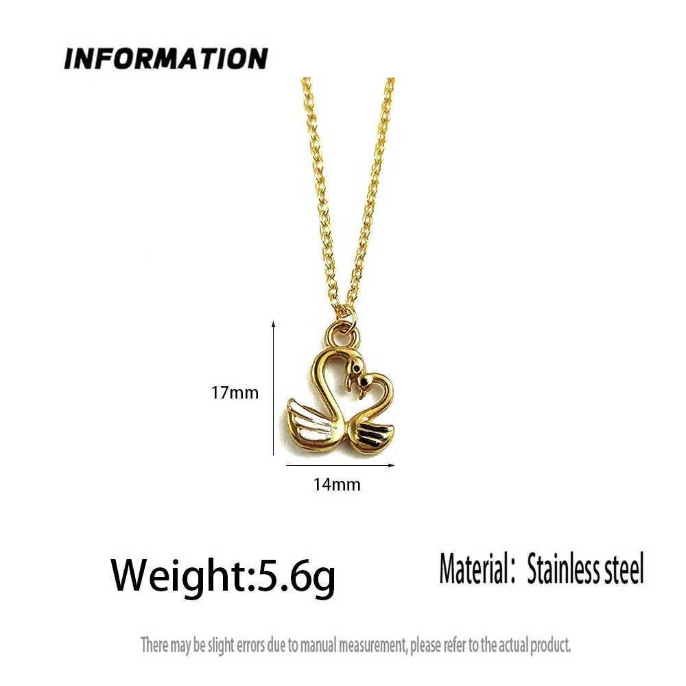 New SWAn badge fashion stainlESS steel pendant enamel necklace exquisite Valentines Day gift Z250614