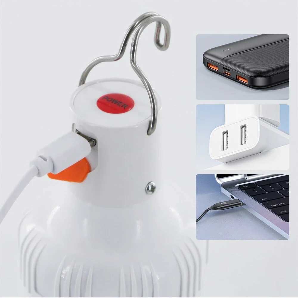 Portable USB Charging LED Camping Light Multifunctional Outdoor Emergency Suspension Tent Light Hiking Picnic Night Lighting W250613