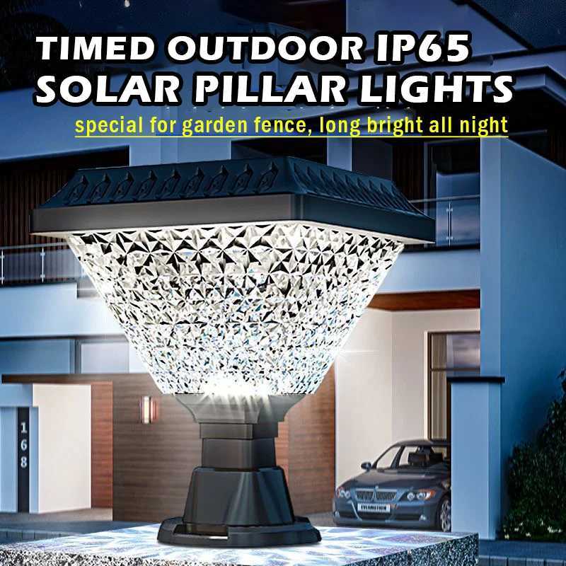 solar lights outdoor Timed Solar LED outdoor lighting Pillar Light IP65 LED Garden solar lamp Dimming RGB Solar lantern Sunlight W250613