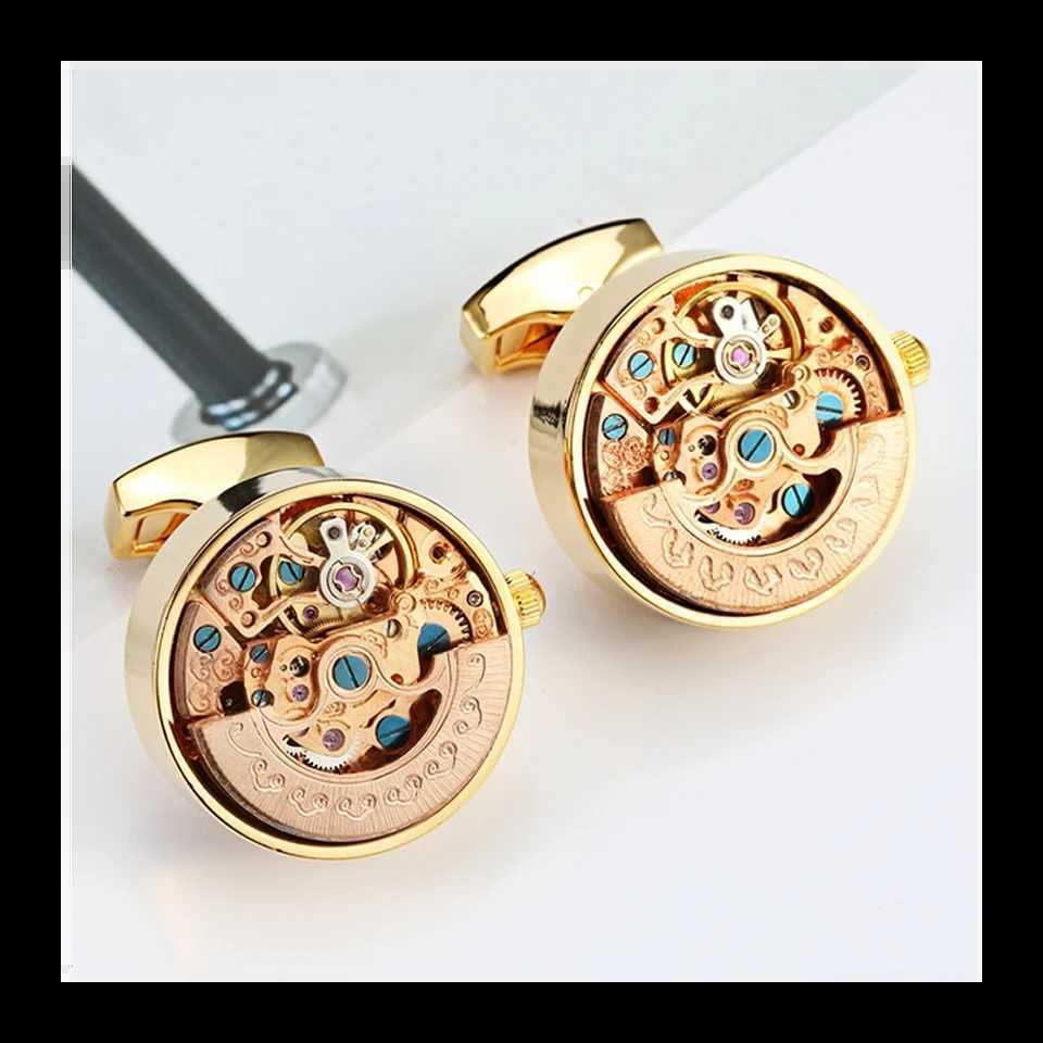 Luxury Mens Cufflinks Gift For Boyfriend Mechanical Cufflinks Mens Shirts JewelryXJ250614