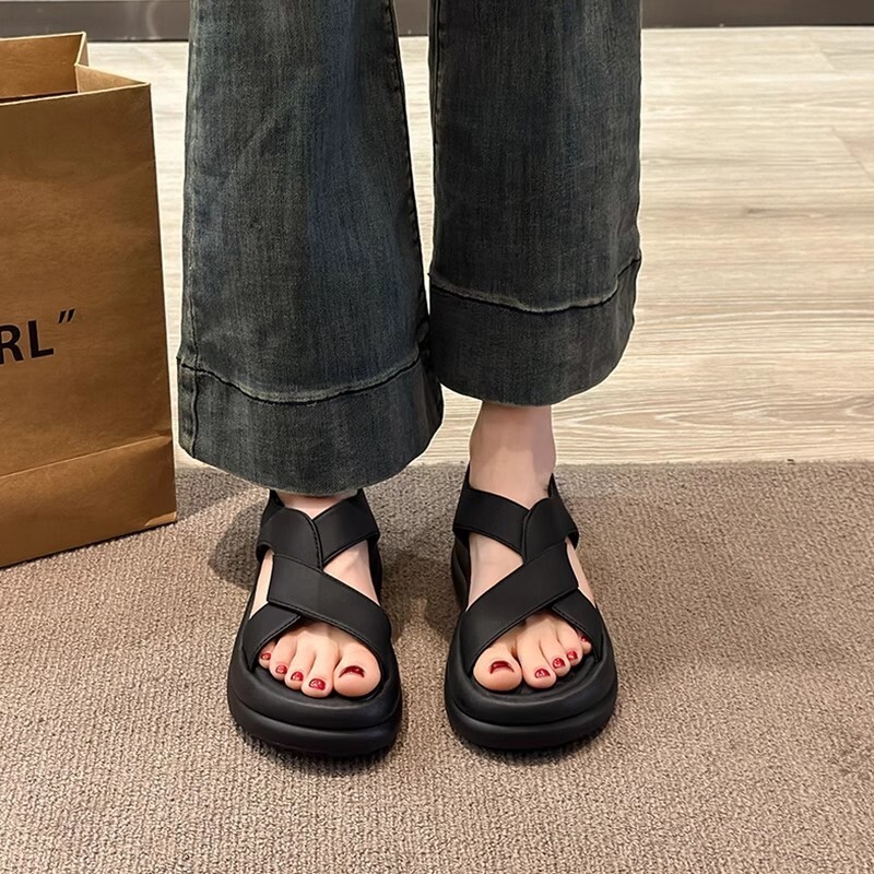 Ddmysports New Roman For Women Summer Fashion Internet Celebrity Thick Sole Platform Dress Shoes Casual Beach Sandals Outdoor Shoes