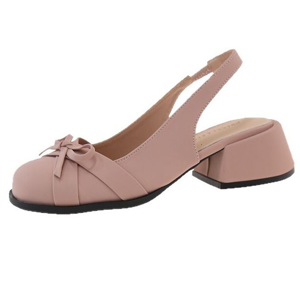 Ddmyoutdoor Spring Summer New Sweet Small Square Chunky Heel Bowknot Peep Toe Sandals For Women Satin Shallow Mouth Back Strap Single Shoes Outdoor Sh