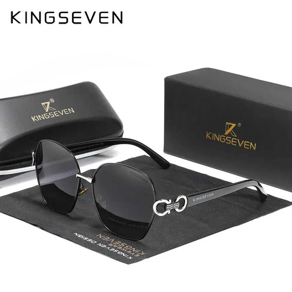 KINGSEVEN New Vintage Butterfly Sunglasses Women Retro Double Ring Design Gradient Square Sun Glasses Female UV400 Z250614