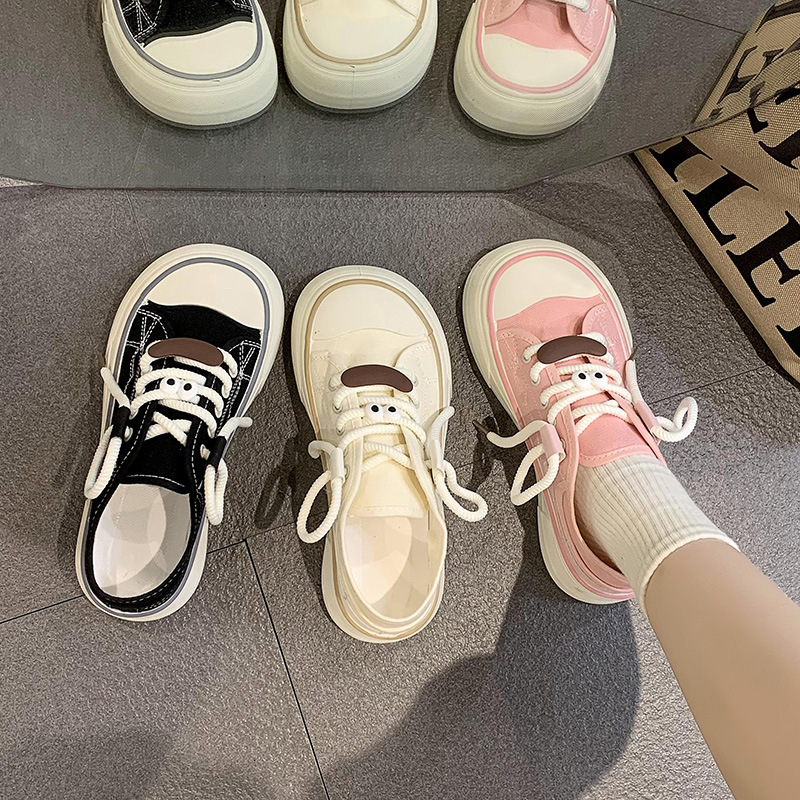 Ddmyoutdoor Mango Canvas For Women New Summer Cute Big Head Niche Versatile White Shoes To Match Skirts Outdoor Shoes
