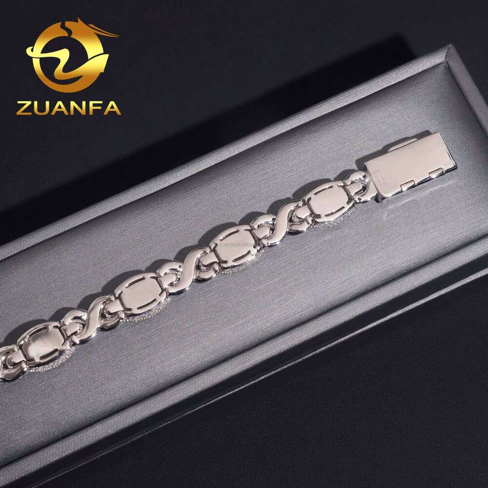 10Mm Rapper Pass Tester Iced Out Hip Hop S Mo Sa Stone Jewelry Evil Eye Infinite Cuban Bracelet