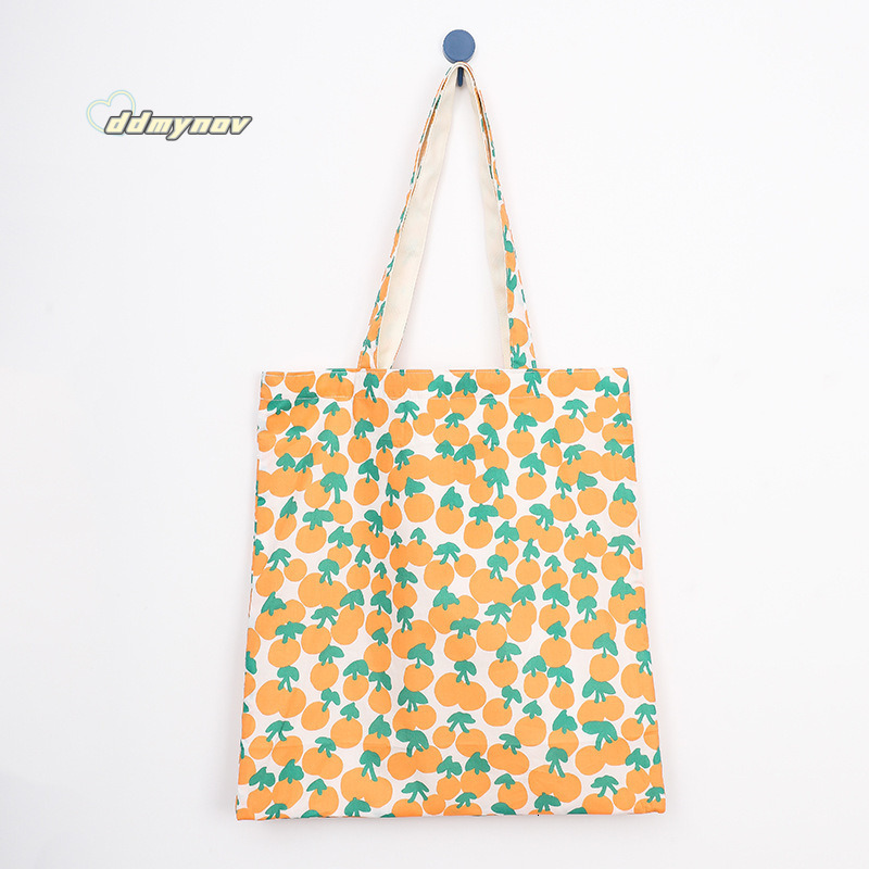 Summer New Printed Tote Little Cherry Large Capacity Canvas Niche Shoulder Bag ddmynov