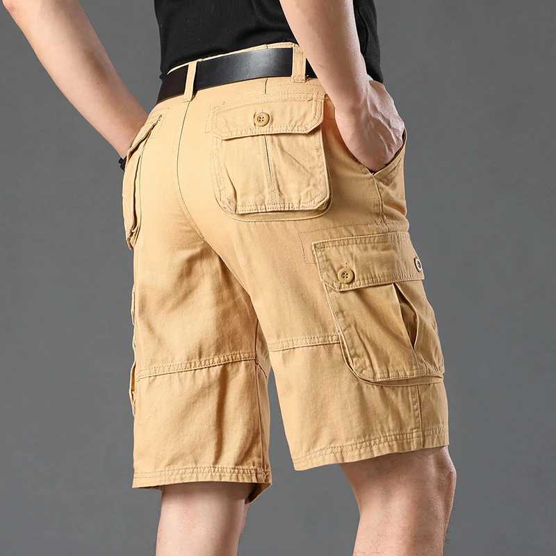 Summer Mens Cotton Cargo Shorts Men Fashion Multi Pockets Military Short Men Outdoor Army Casual Joggers Short Male Plus Size 44 W250614