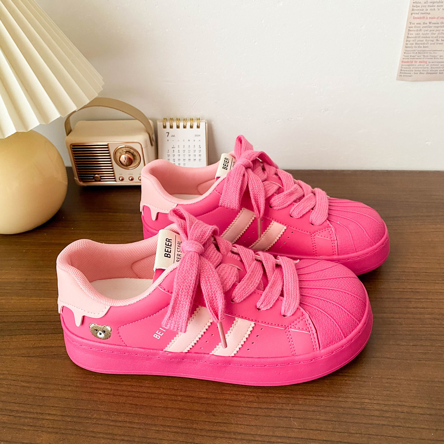 Ddmysports Shell Toe White Sneakers For Women Summer New Breathable Versatile Casual Flat Student Sports Shoes Outdoor Shoes