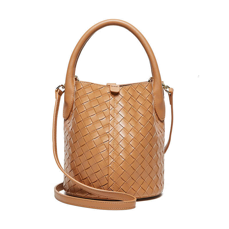 Designer Bag High End Feel New Women S Genuine Leather Handbag Versatile Woven Bucket Shoulder Crossbody Bag For