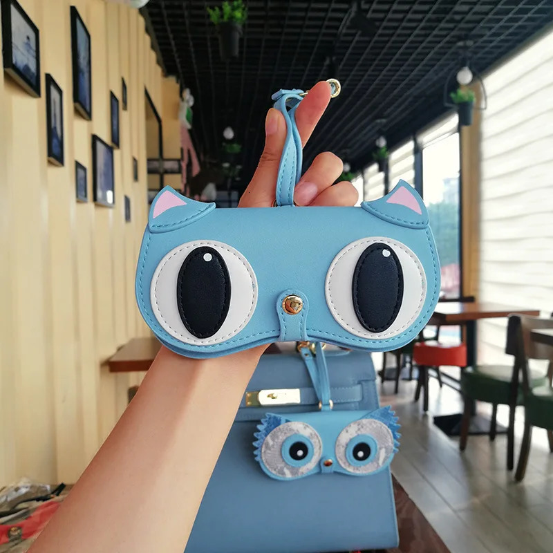 INS Animal Cartoon Women Portable Sun Eye Glasses Box Lips PU Leather Eyewear Case Sunglasses Cute Protection Bags 250610