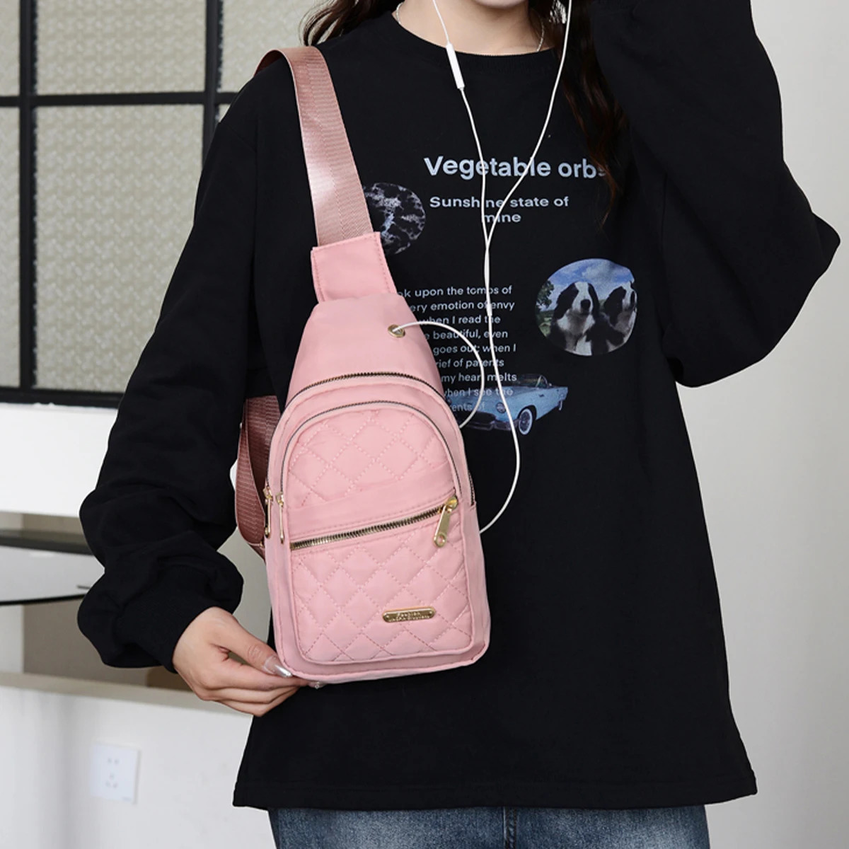 Chest Bag Crossbody Small Sling Backpack for Women Daypack Travel Sport 250614