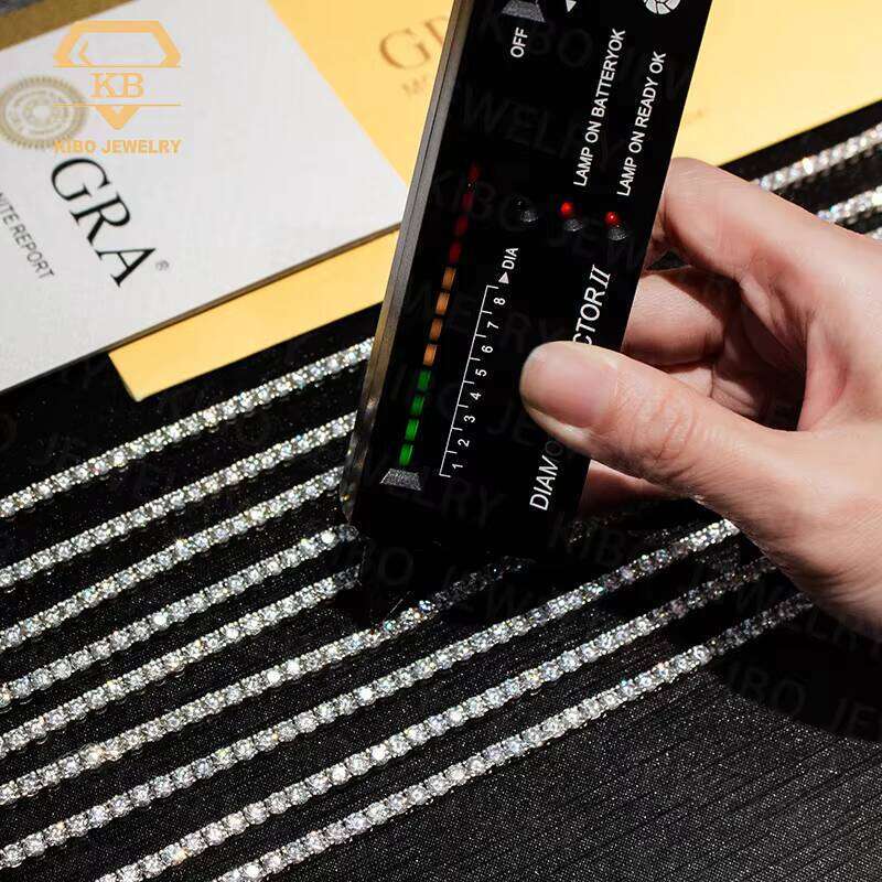 Jewelry Hip Hop Gold Plated Sterling Sier 3 4 5Mm VVS Moissanite Tennis Necklace Chain