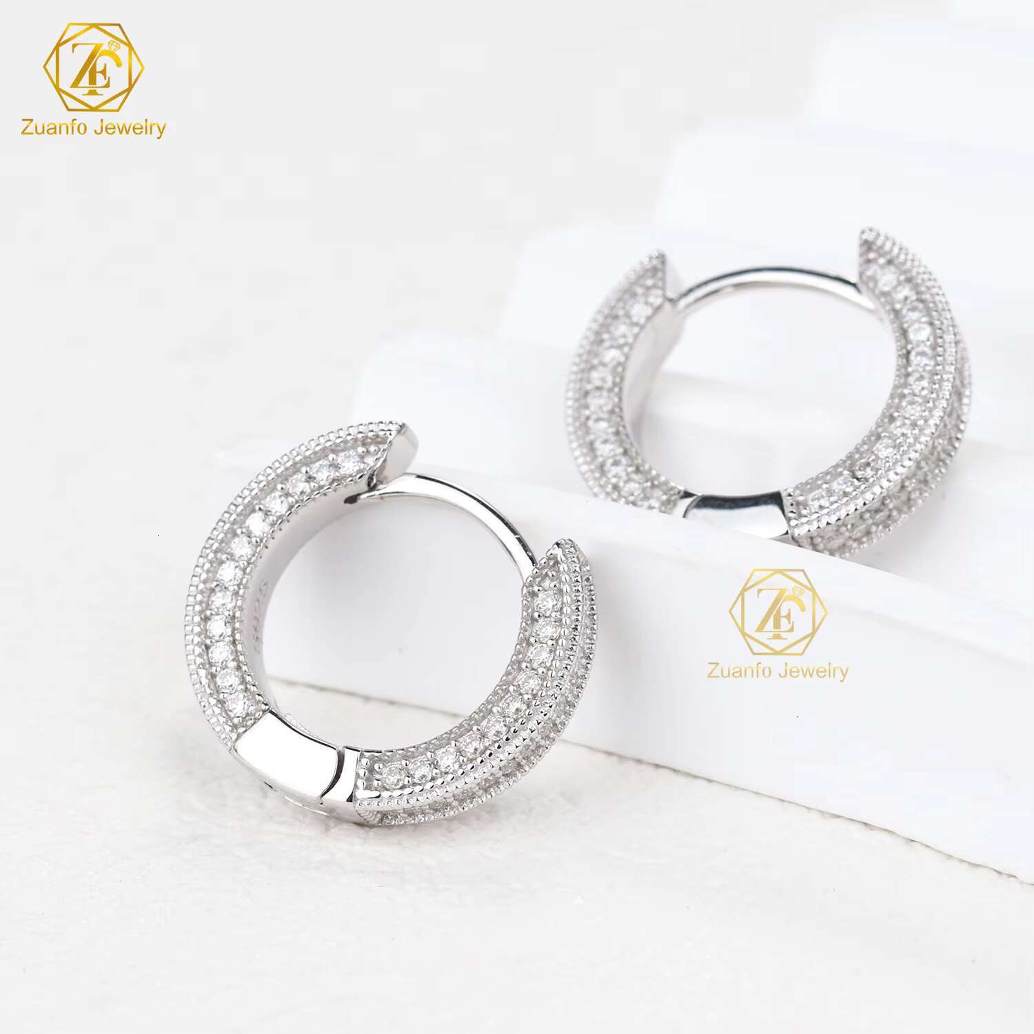 RTS New Arrivals 925 Sterling Silver 18k Gold Hoops Diamond Moissanite Earrings Women Hoop Earrings for Parties
