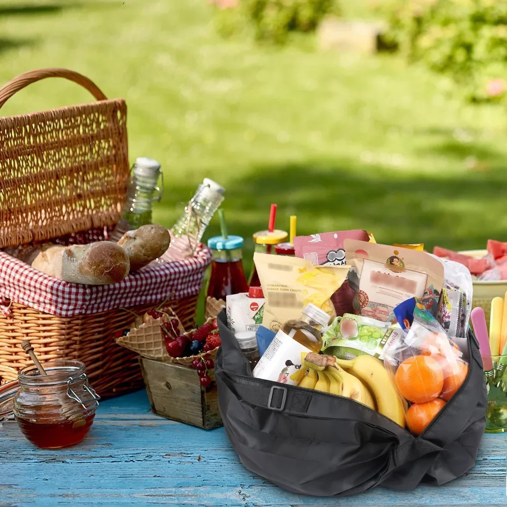 Reusable Grocery Bags Foldable Shopping Storage Tote Waterproof Nylon Cloth Travel Container Portable Duffle Bag Home Organizer 250610