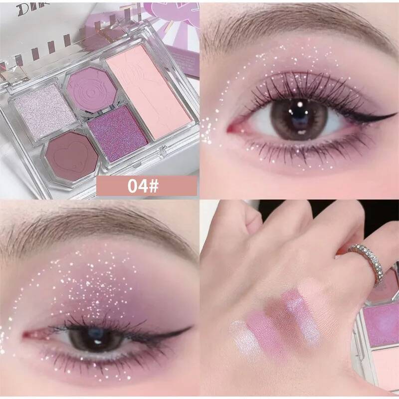 Dikalu 5 Eye Shadow Soft Mist Dark Eyes Matte Pearlescent Polarized Qianjin Makeup Plate Korean Color Scheme