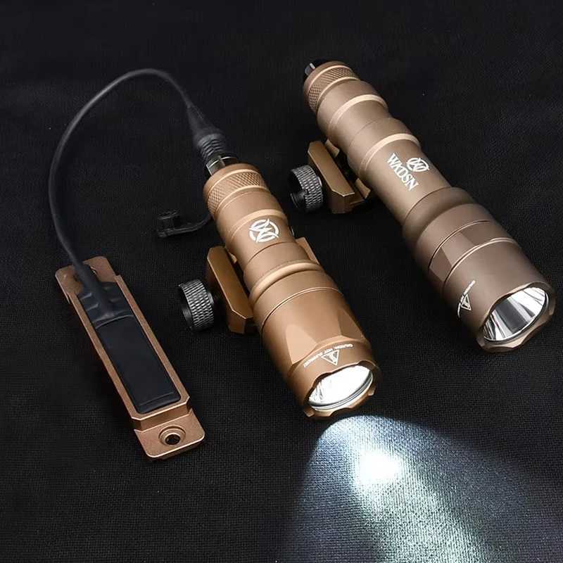Tactical M600 M300A M600DF M300A Flashlight White Light Metal Tail Switch Card Slot Fit M-Lok Keymod Rail Hunting FlashlightsXJ250613