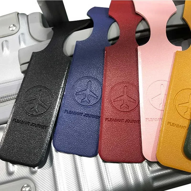 1x PU Leather Luggage Tag Portable Suitcase Identifier Label Baggage Boarding Bag Name ID Address Holder Travel Accessories 250614