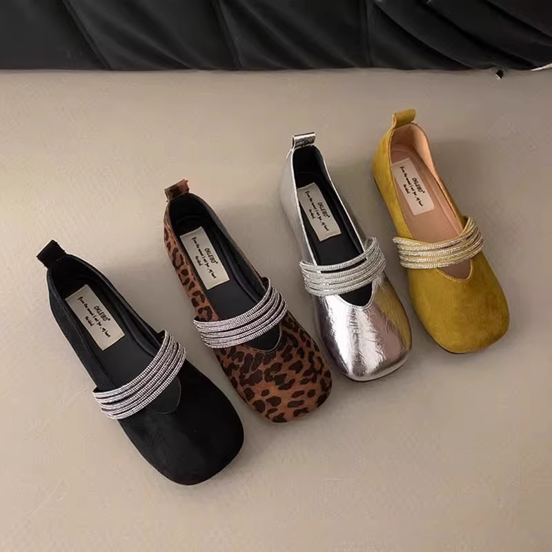 Ddmyoutdoor Fashion French Flat Design Sense Single Shoes New Summer Fairy Style Rhinestone Mary Jane Loafers Outdoor Shoes