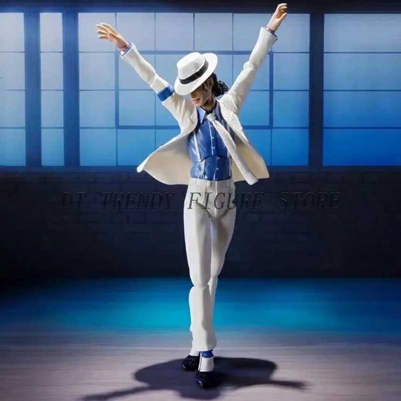 14cm SHF Michael Jackson Action Figure Smooth Criminal Moonwalk PVC Movable Michael Jackson Collection Model Ornament Toys Gifts XJ250614