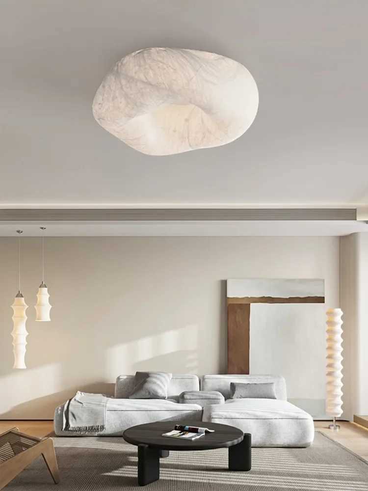 Wabi Sabi Cloud Handmade Imitation Silk Ceiling Light Living Room Entrance Hallway Light Japanese Design Bedroom and Study Light XJ2500613