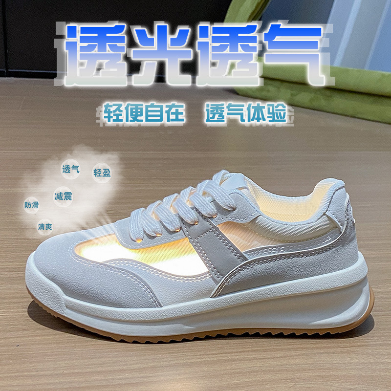 Ddmysports White Sneakers For Women Spring New Korean Style Ins Female Students Casual Sports Versatile Board Shoes Street Shooting AG Outdoor Shoes