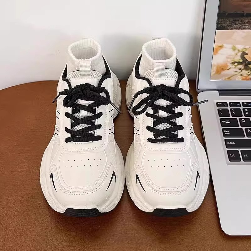 Ddmysports Platform Dad Shoes For Women Summer New Thin Breathable Height Increasing Lightweight Leather Surface Slimming Casual Sneakers Outdoor Shoe