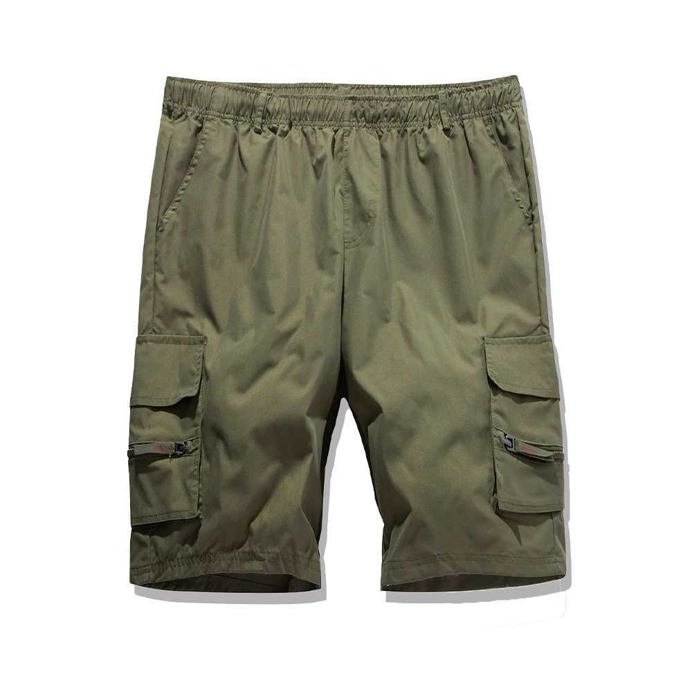 Mens Work Short Pants Zipper Pocket Casual Knee Shorts Loose Straight Cargo Shorts Summer Male Hiking Sports Shorts W250614