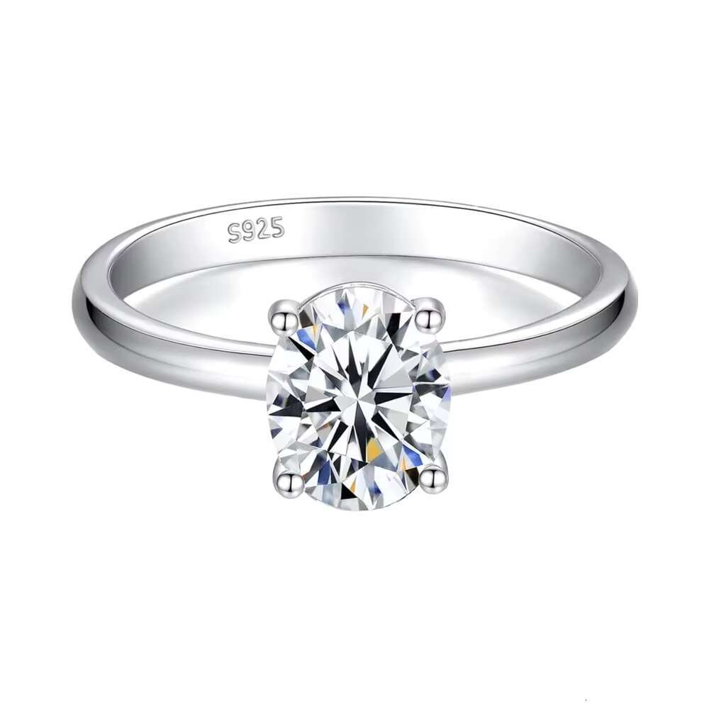 925 Sterling Silver Engagement Rings for Women Oval Cut Halo VVS Moissanite Wedding Promise Rings