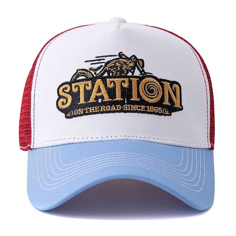 Unisex Mesh Trucker Hat Summer Breathable Cap Embroidery Letter Pattern Streetwear Baseball Cap W250614