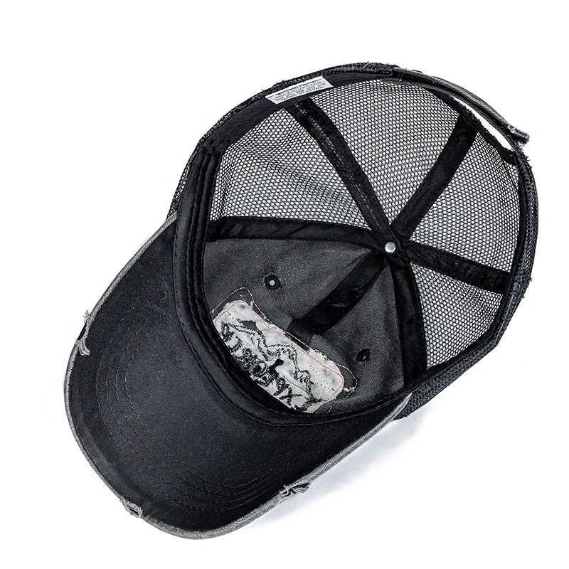 Unisex Washed Cotton Cap Mountain Embroidery Vintage Baseball Caps Men Women Adjustable Breathable Outdoor Streetwear Sports Hat W250614