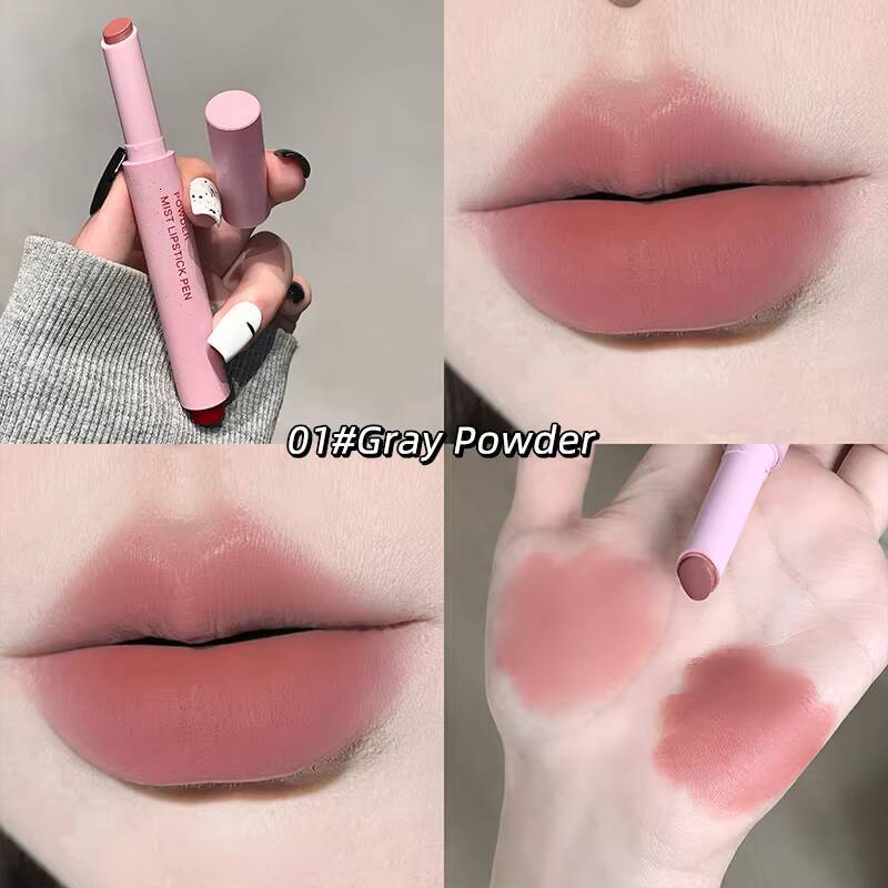 Gege Bear Pink Lipstick Pen Matte Long-lasting Whitening Lip Gloss happy