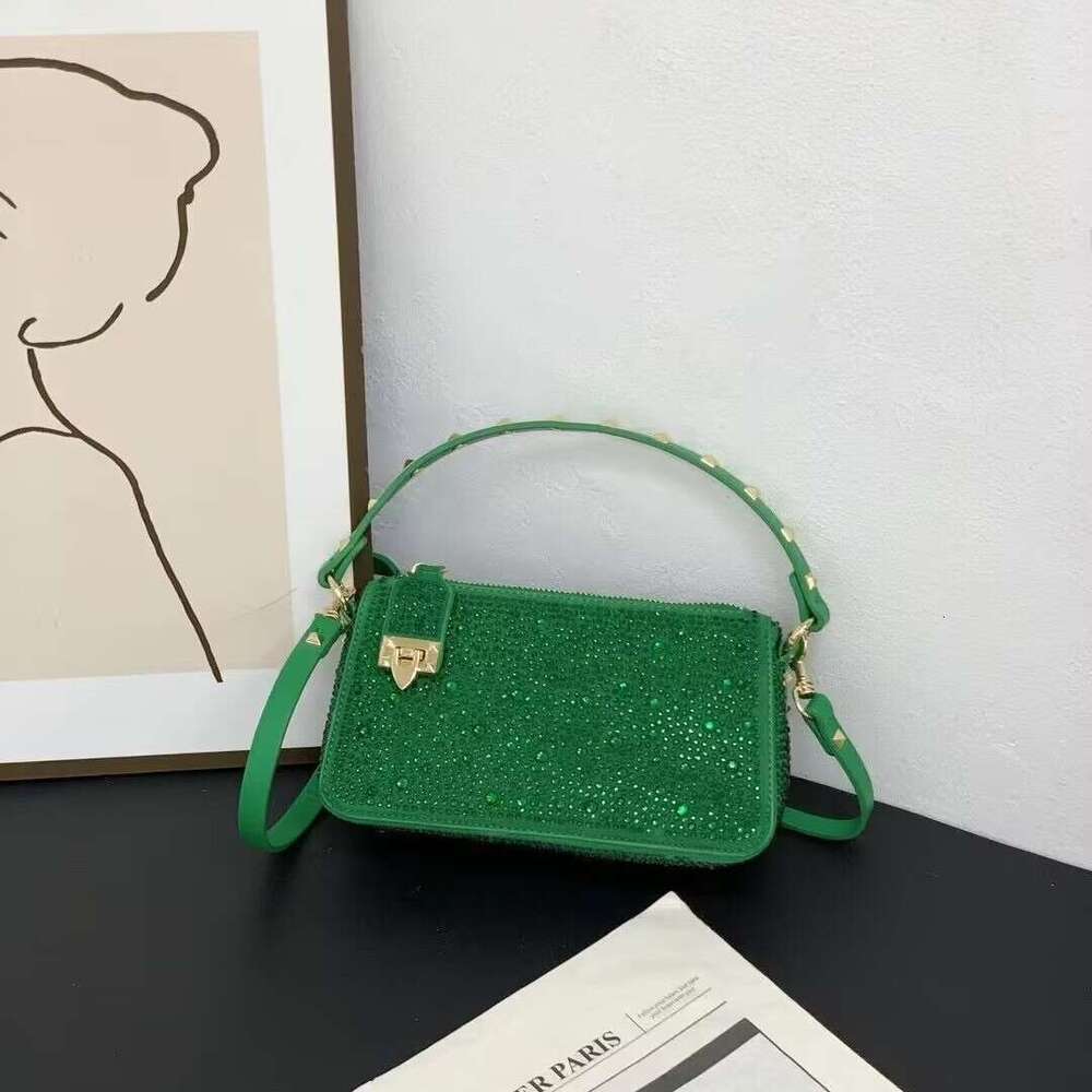 2024 New Mini Diamond-Studded Handbag Flap Shoulder Crossbody Versatile Women's Small Square Bag