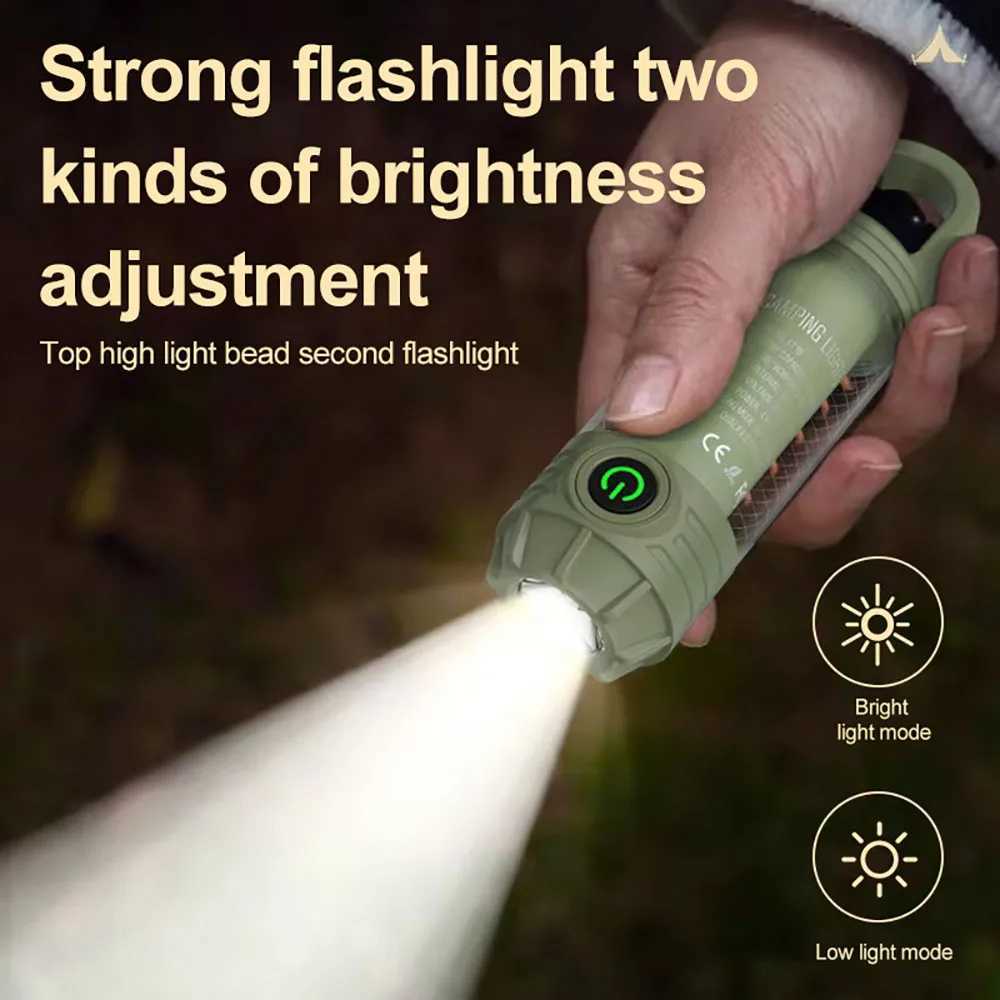 Multi Functional Outdoor Camping Light LED Night Riding Light Rechargeable Flashlight Night Light Waterproof Travel Light W250613