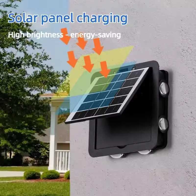 Outdoor Solar Wall Lights RGB White Waterproof Courtyard Solar Washer Wall Lamp For Balcony Yard Garden Landscape Decoration W250613