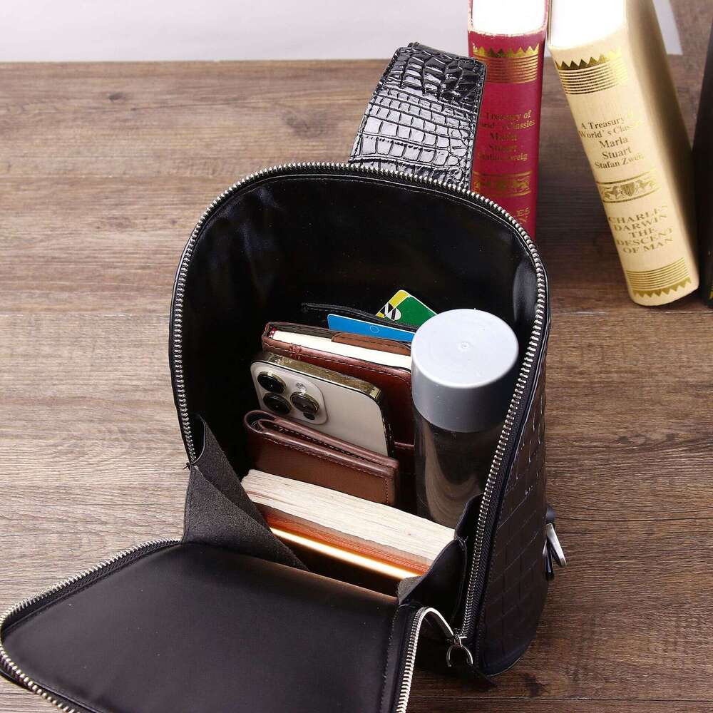 Pattern Fish Smooth Pearl Men's Chest Crossbody Front Bag Classic Outdoor Large Capacity Backpack