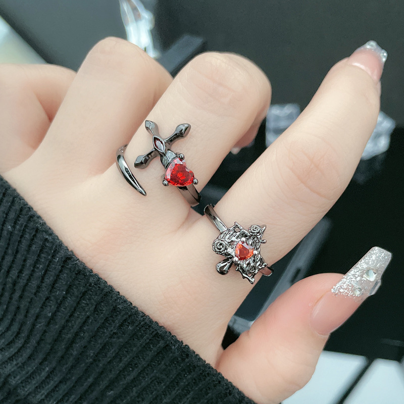 Punk style artificial zircon decor open rings fashion accessories for men women for party daily clothing decor trendy all match exquisite jewelry for 