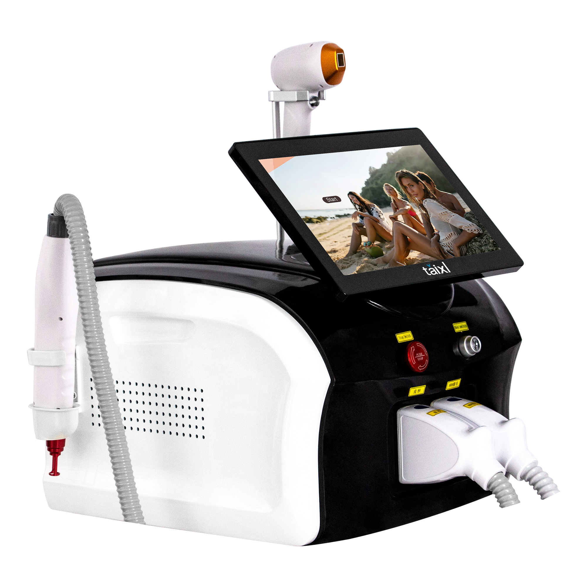 Portable 2 In 1 4 Wave Diode Laser Hair Removal Machine 808 755 Alexandrite Ice Titanium for Permanent Body Hair Removal