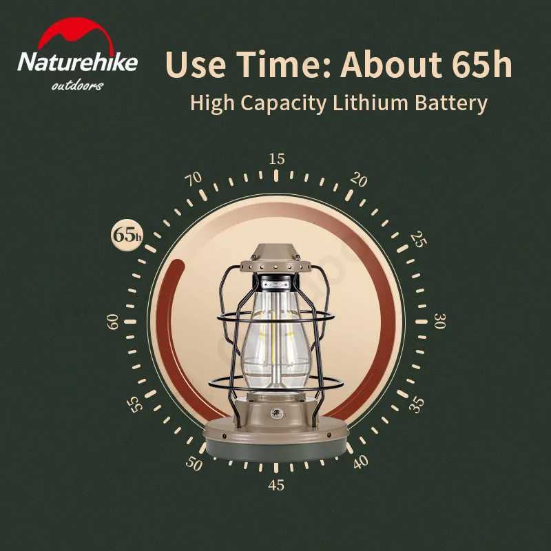Naturehike Ultralight IPX4 Light Portable Hand Lamp Outdoor Camping Waterproof Retro Atmosphere Mobile LED Tent Lantern Tool W250613