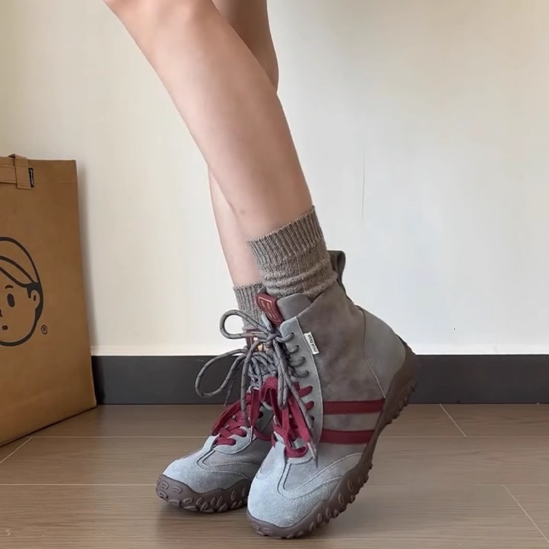 Ddmysports Martin Boots Height Increasing Small Stature Appearance Versatile Thick Sole Casual Sports High Top German Training Shoes Outdoor Shoes