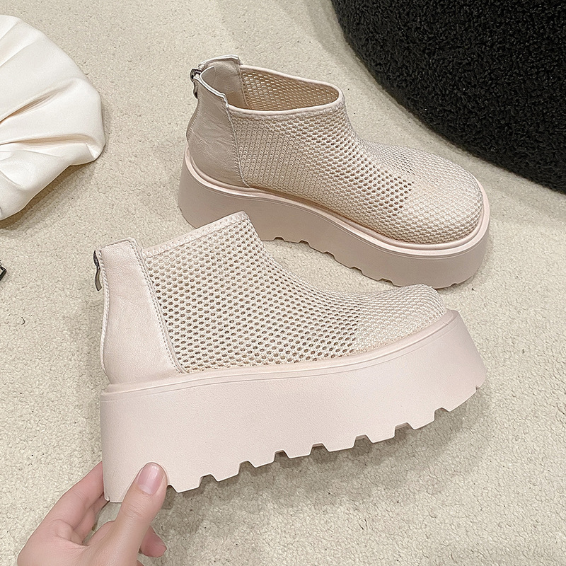 Ddmyoutdoor High Top New Summer Thick Soled Height Increasing Platform Shoes For Petite Women Mesh Breathable Outdoor Sandals Outdoor Shoes