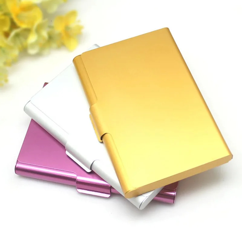 Candy Color Metal Business Card Organizer Box Office Tabletop Name Visiting Holder Case ID Bank Credit Cards Storage Box 250614
