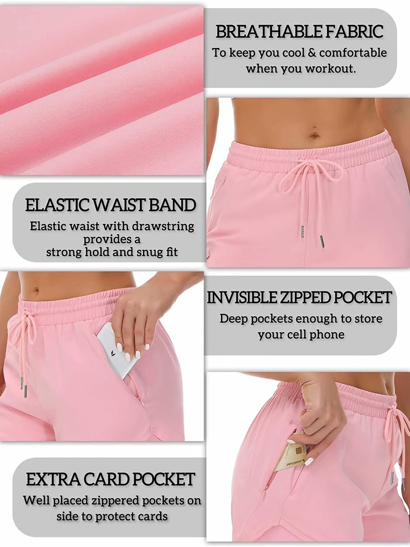 Women'S Casual Sports Shorts - Beige, Stretchy Lycra Fabric, Drawstring Waist, Multiple Pockets for Running and Fitness, Casual Sportswear|Casual