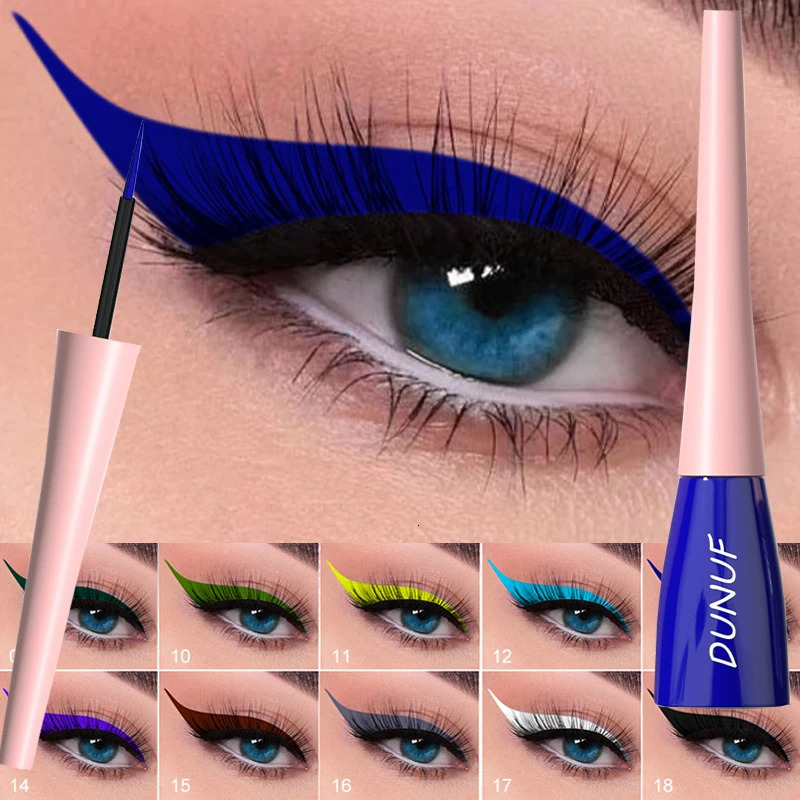 Matte Dark Green Liquid Eyeliner Pencil Waterproof Makeup Colorful Liquid Eye Liner Ultra-thin Long-Lasting Quick-Dry Eye Liner 250614