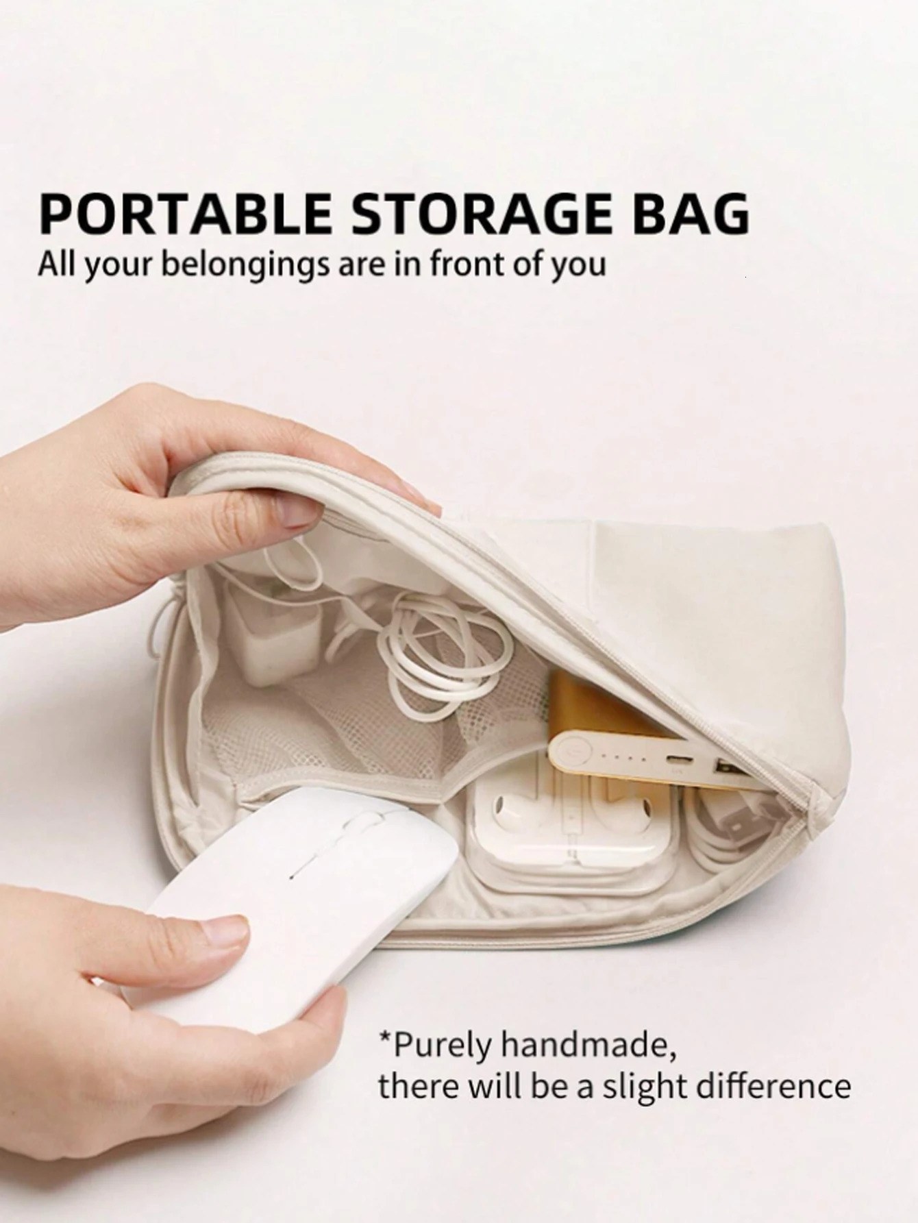 Simple Cosmetic Bag Portable Multifunction Data Cable Storage Travel Mobile Digital Devices USB Line Earphone Organizer 250614