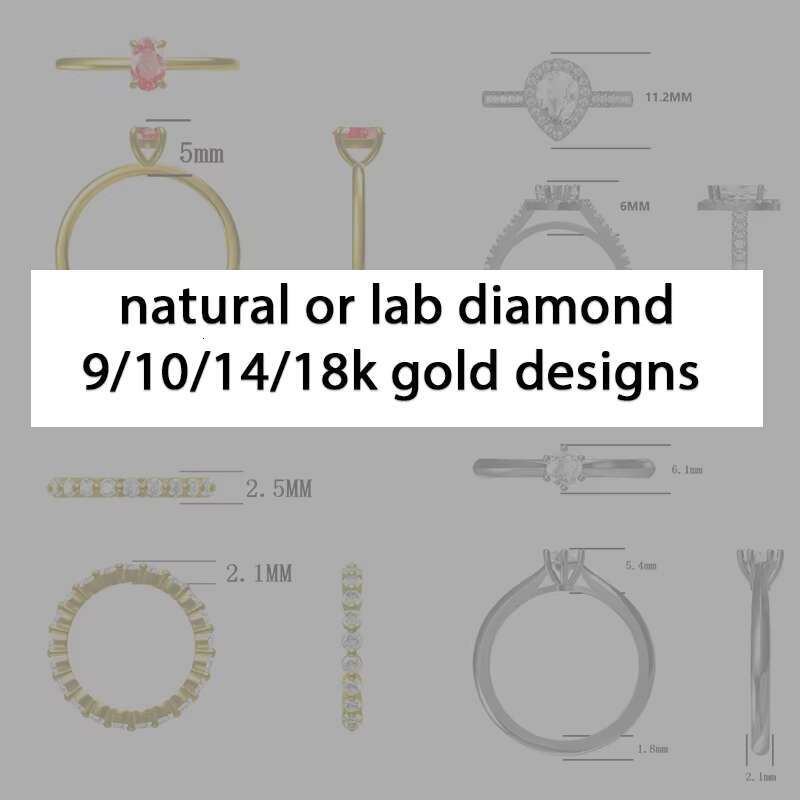 Classic Gold Ring Moissanite Jewelry Women Wedding Rings 10K 14K 18K Gold