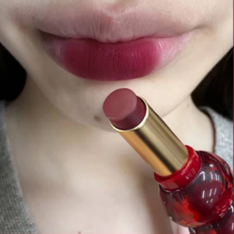 Matte Velvet Lipstick Cute Gourd Shape Easy To Wear Solid Gloss Waterproof Non-stick Cup Lip Tint Korea Makeup Cosmetics happy