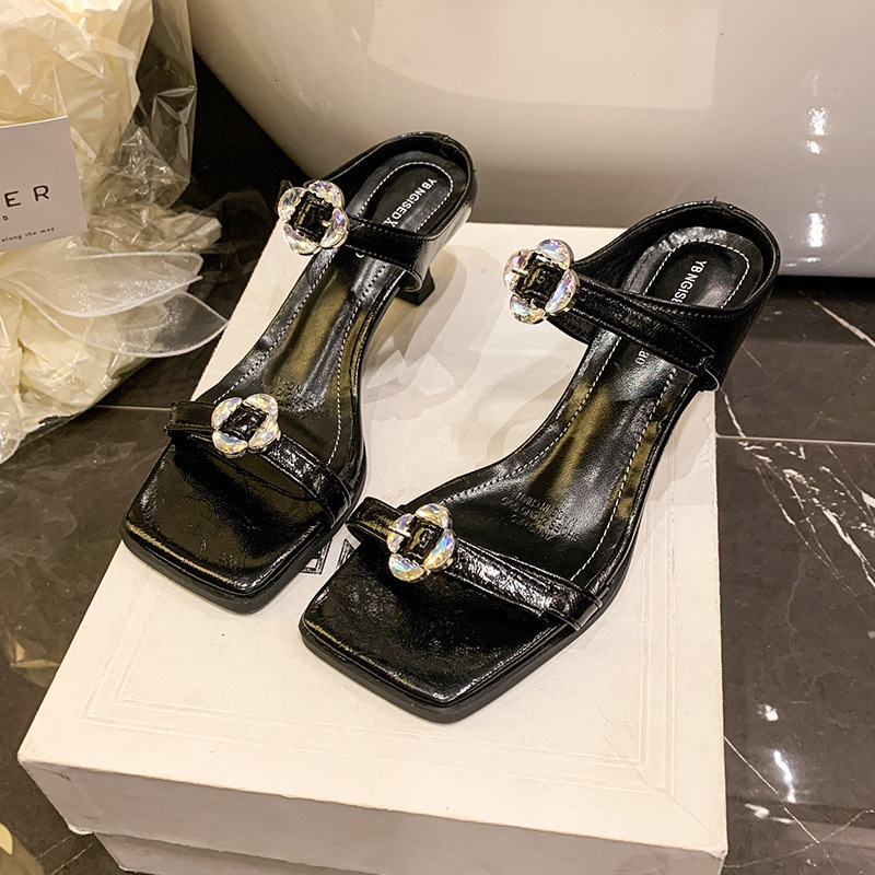 Ddmyoutdoor Summer New Style Bowknot One Strap Women S Plus Size Chunky Heel Square Toe Sandals Outdoor Shoes