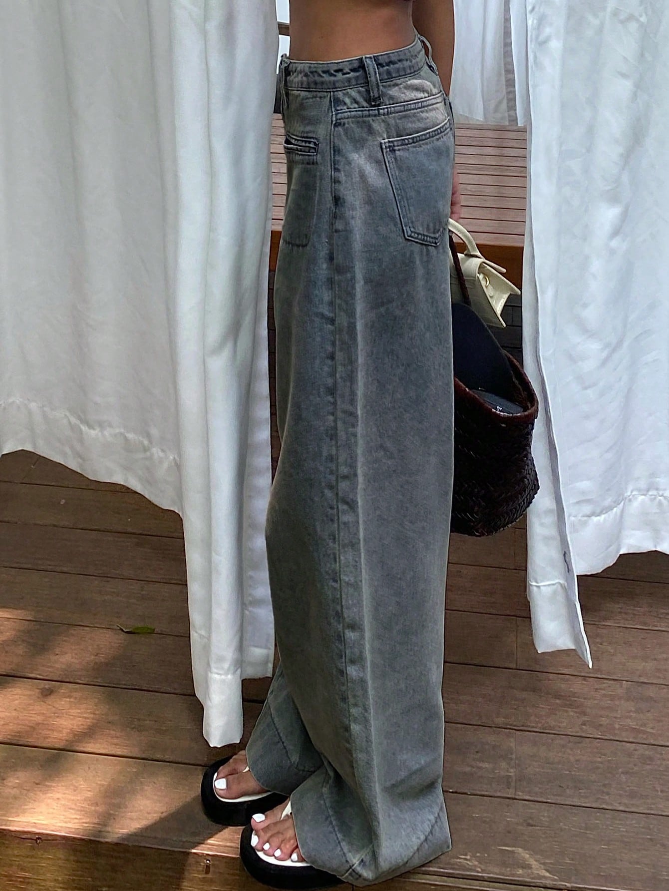 Spring and Summer Ladies' Fashionable and Versatile Wide-leg Denim Pants