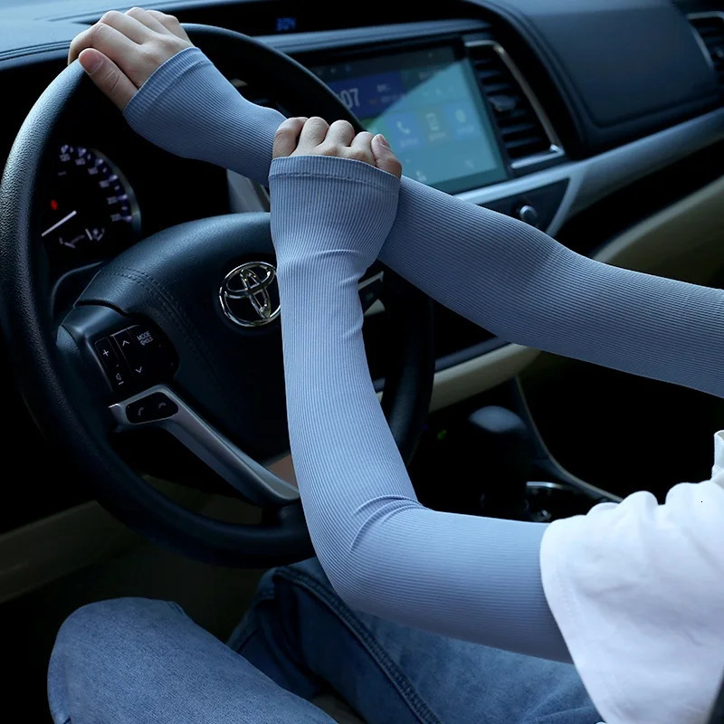 Summer ice silk sunscreen sleeves unisex breathable driving and riding sports arm guard Thin and breathable cool 250610