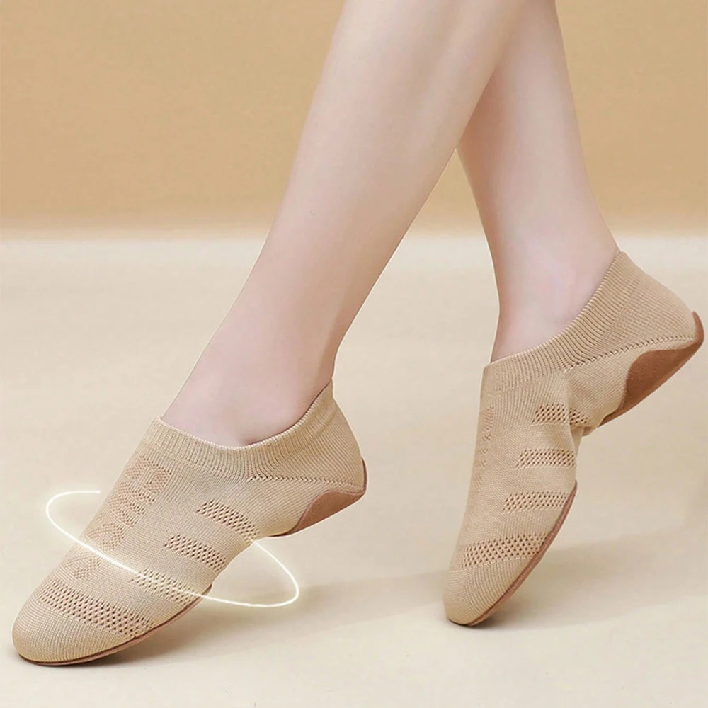 Women Ballet Dance Shoes Flat Bottom Indoor Slippers Soft Sole Training Yoga Shoes Girls Dancing Sneakers 250613
